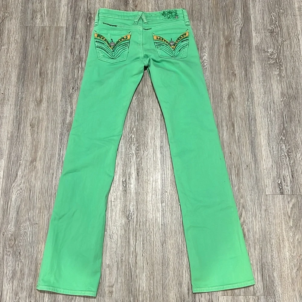 Classic Pepe London Jean Green distressed Studded Jeans - Picture 8 of 16